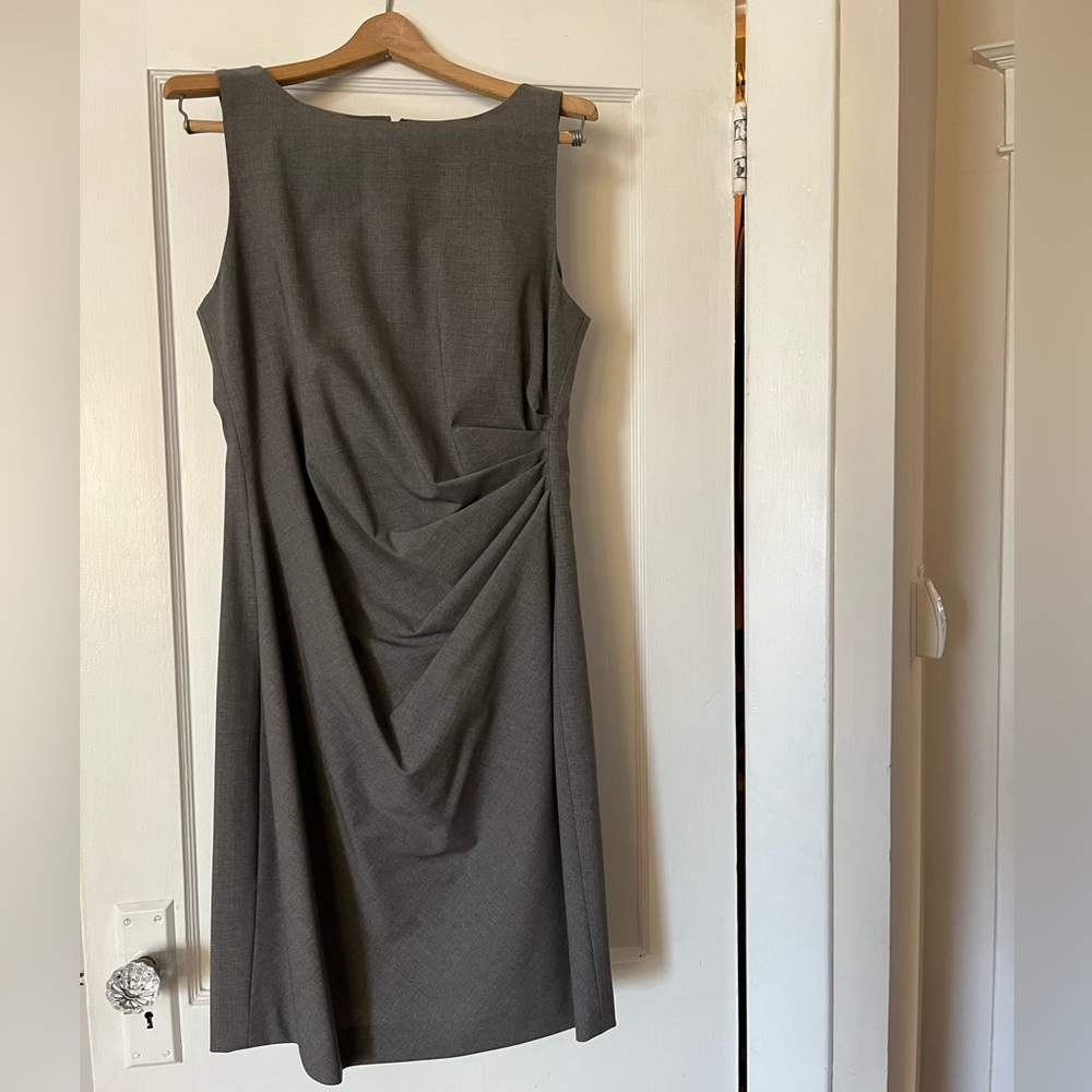 Theory grey sheath dress in light virgin wool suiting